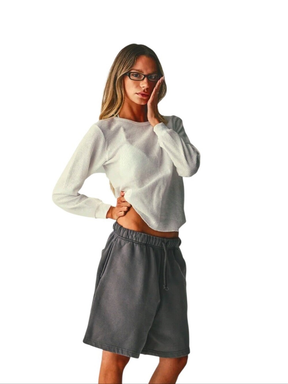Elwood Charcoal Gray Terry Sweat Shorts Women's Medium